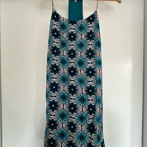 Floral Teal and Black Women's Dress